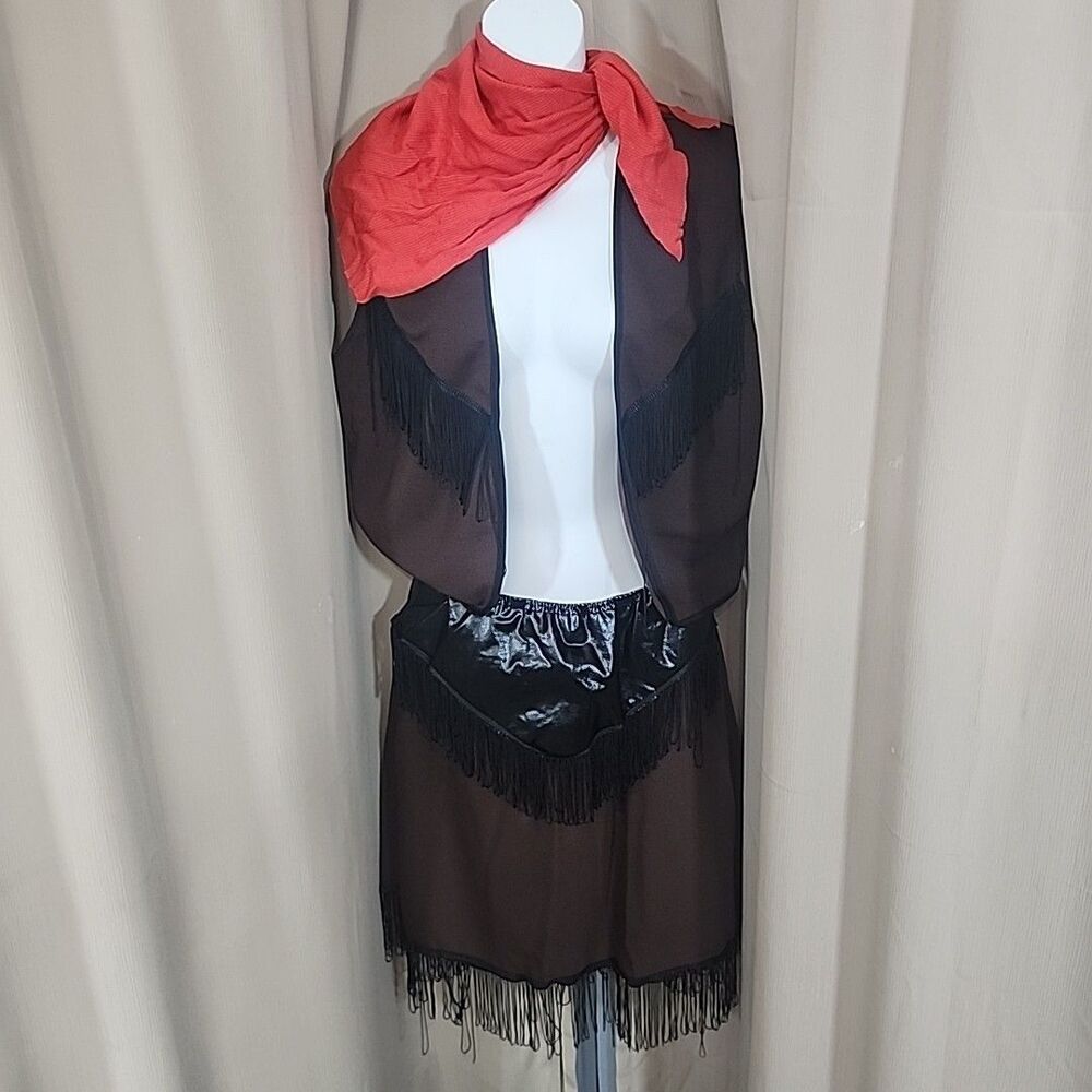 Costume Cowgirl Adult One Size Vest, Skirt, Scarf Western Forum Novelties NEW